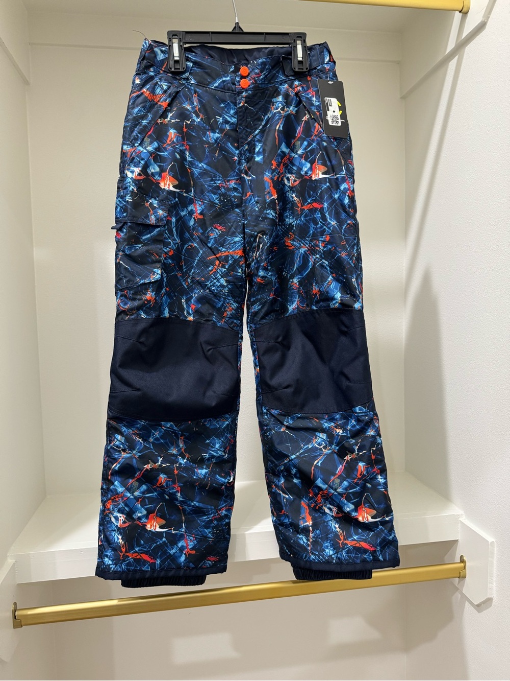Champion Kids Navy Blue & Red Patterned Snow Pants